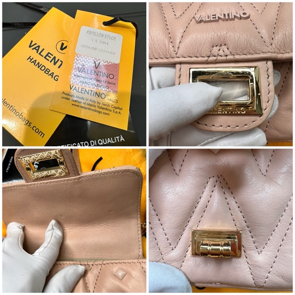 Valentino By Mario Valentino Papillon Studs Quilted Leather Crossbody Or Bum Bag - Picture 17 of 17